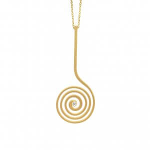 Spirale boucle collier or diamant
