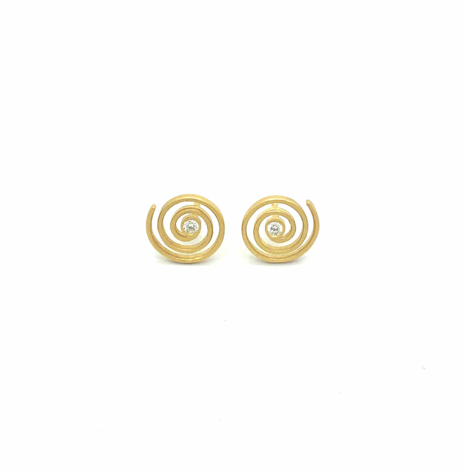 Spirale boucle d'oreilles or diamant