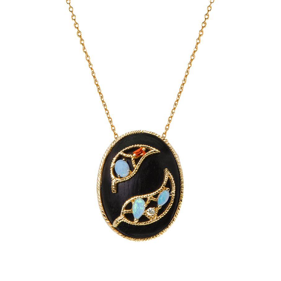 Ebène collier opale